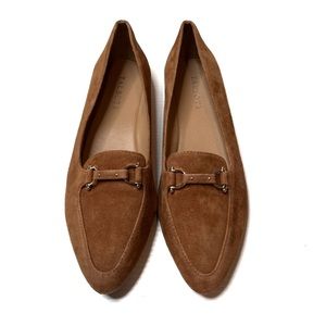 New Talbots Tan Suede Leather Horse Bit Pointed Flats 9